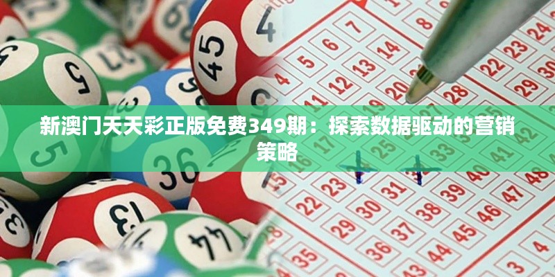 新澳门天天彩正版免费349期:探索数据驱动的营销策略