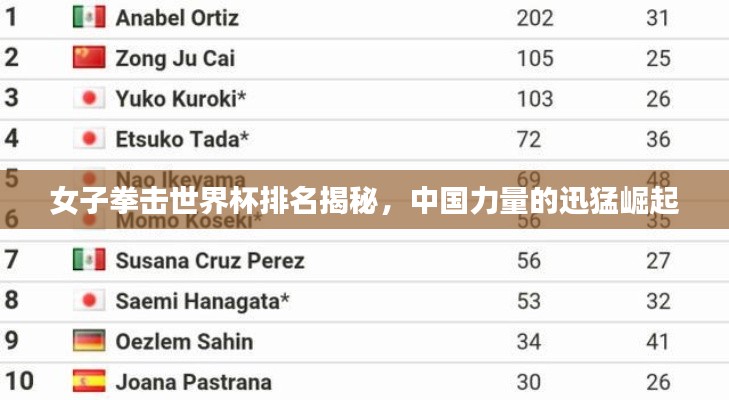 女子拳击世界杯排名揭秘,中国力量的迅猛崛起