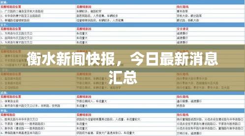 衡水新闻快报，今日最新消息汇总