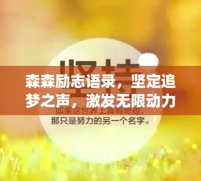 森森励志语录,坚定追梦之声,激发无限动力!