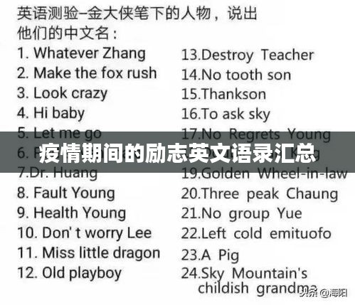 疫情期间的励志英文语录汇总