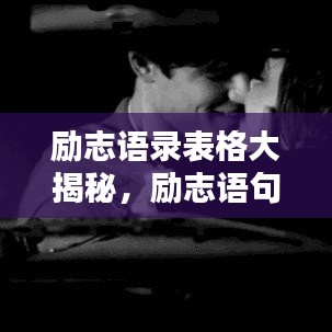 励志语录表格大揭秘,励志语句一网打尽!