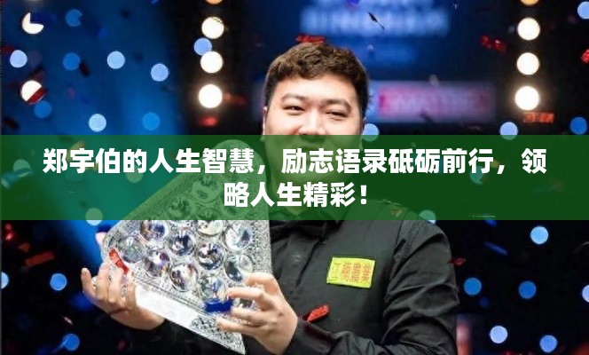 郑宇伯的人生智慧,励志语录砥砺前行,领略人生精彩!