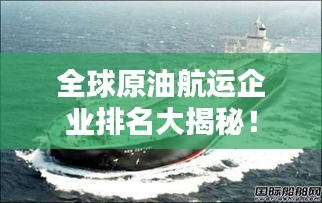 全球原油航运企业排名大揭秘！