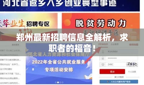 郑州最新招聘信息全解析,求职者的福音!