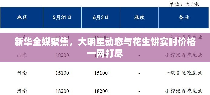 新华全媒聚焦,大明星动态与花生饼实时价格一网打尽