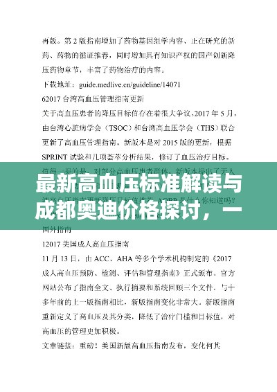 最新高血压标准解读与成都奥迪价格探讨，一篇文章全解析