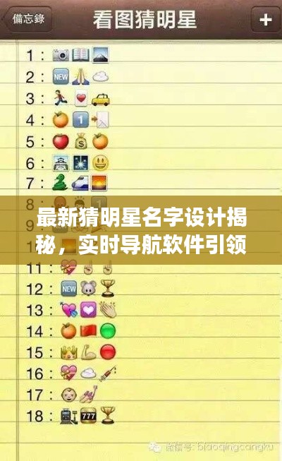 最新猜明星名字设计揭秘，实时导航软件引领娱乐潮流新体验