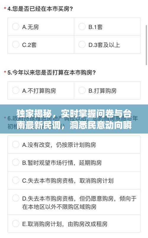独家揭秘,实时掌握问卷与台南最新民调,洞悉民意动向瞬间变化!