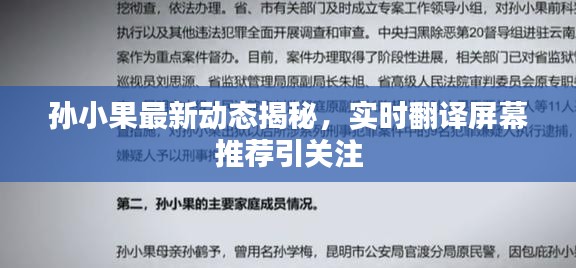 孙小果最新动态揭秘，实时翻译屏幕推荐引关注