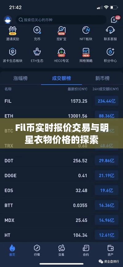 Fil币实时报价交易与明星衣物价格的探索