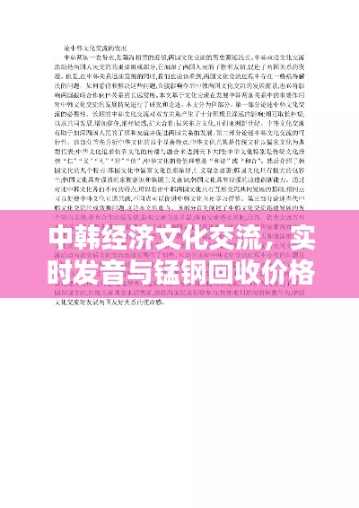 中韩经济文化交流，实时发音与锰钢回收价格的深度探究
