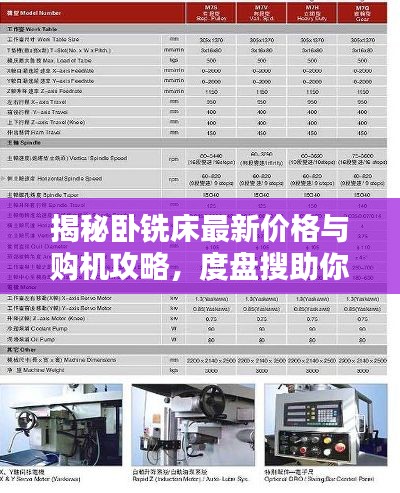揭秘卧铣床最新价格与购机攻略,度盘搜助你选购无忧!