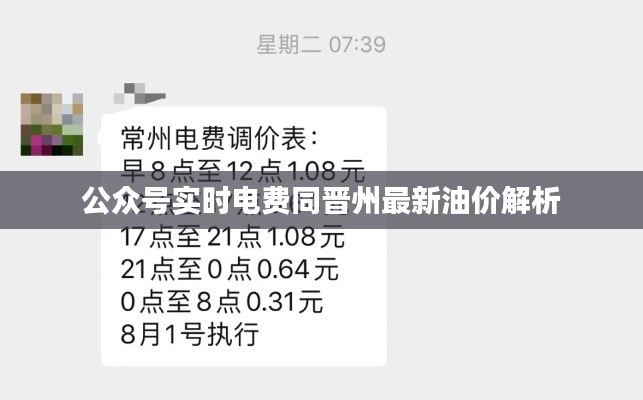 公众号实时电费同晋州最新油价解析