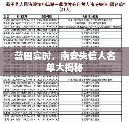 蓝田实时,南安失信人名单大揭秘