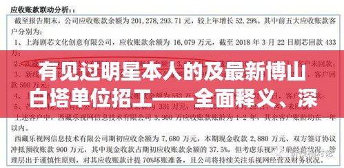 有见过明星本人的及最新博山白塔单位招工——全面释义、深度解读与虚假宣传风险预警