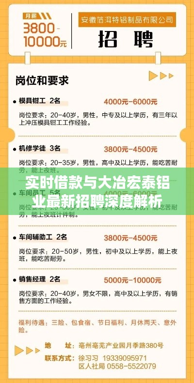 实时借款与大冶宏泰铝业最新招聘深度解析