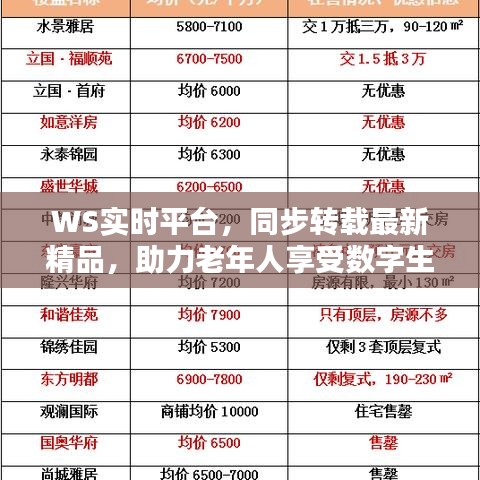 WS实时平台,同步转载最新精品,助力老年人享受数字生活关爱