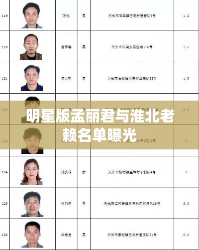 明星版孟丽君与淮北老赖名单曝光