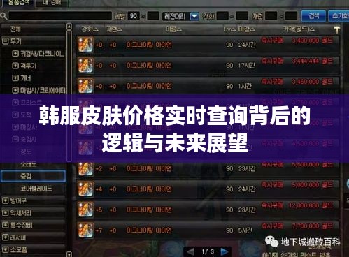 韩服皮肤价格实时查询背后的逻辑与未来展望