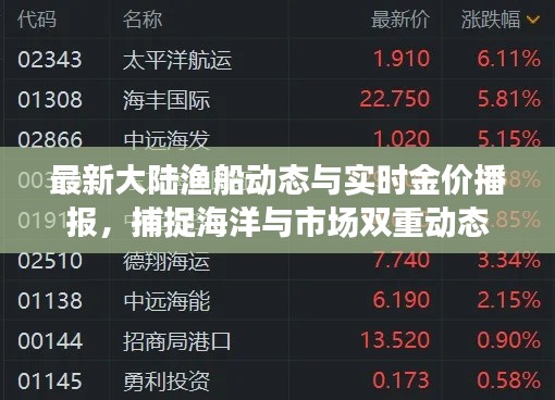 最新大陆渔船动态与实时金价播报,捕捉海洋与市场双重动态