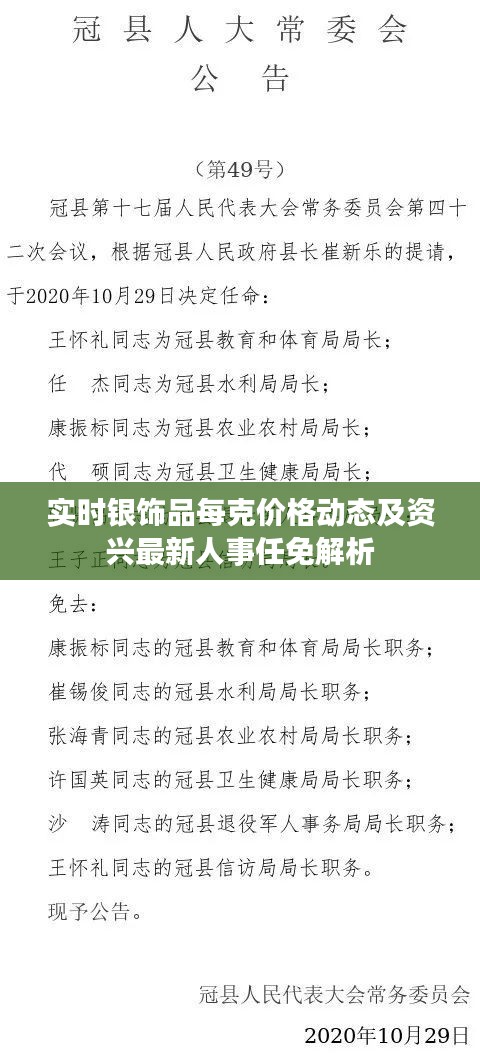 实时银饰品每克价格动态及资兴最新人事任免解析