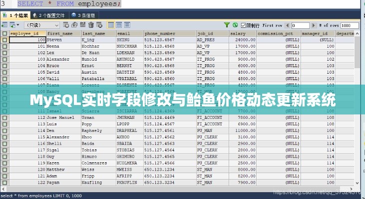 MySQL实时字段修改与鲐鱼价格动态更新系统