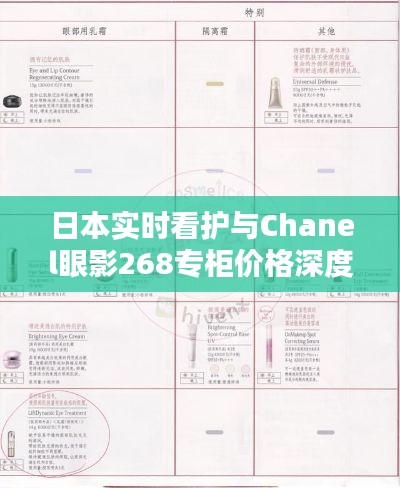 日本实时看护与Chanel眼影268专柜价格深度解析