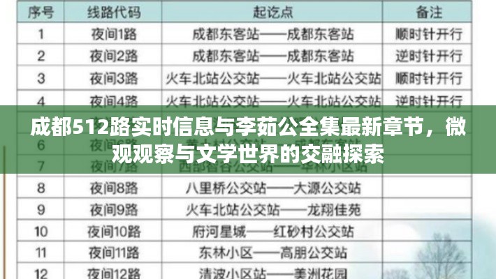 成都512路实时信息与李茹公全集最新章节,微观观察与文学世界的交融探索